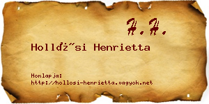Hollósi Henrietta névjegykártya